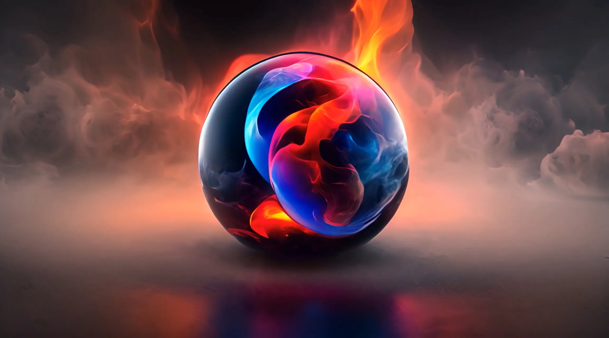 Swirling Fire Orb Abstract Backdrop Video